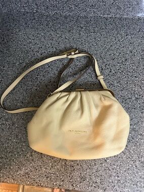 Nannini Light Cream Pebbled Leather Crossbody Bag